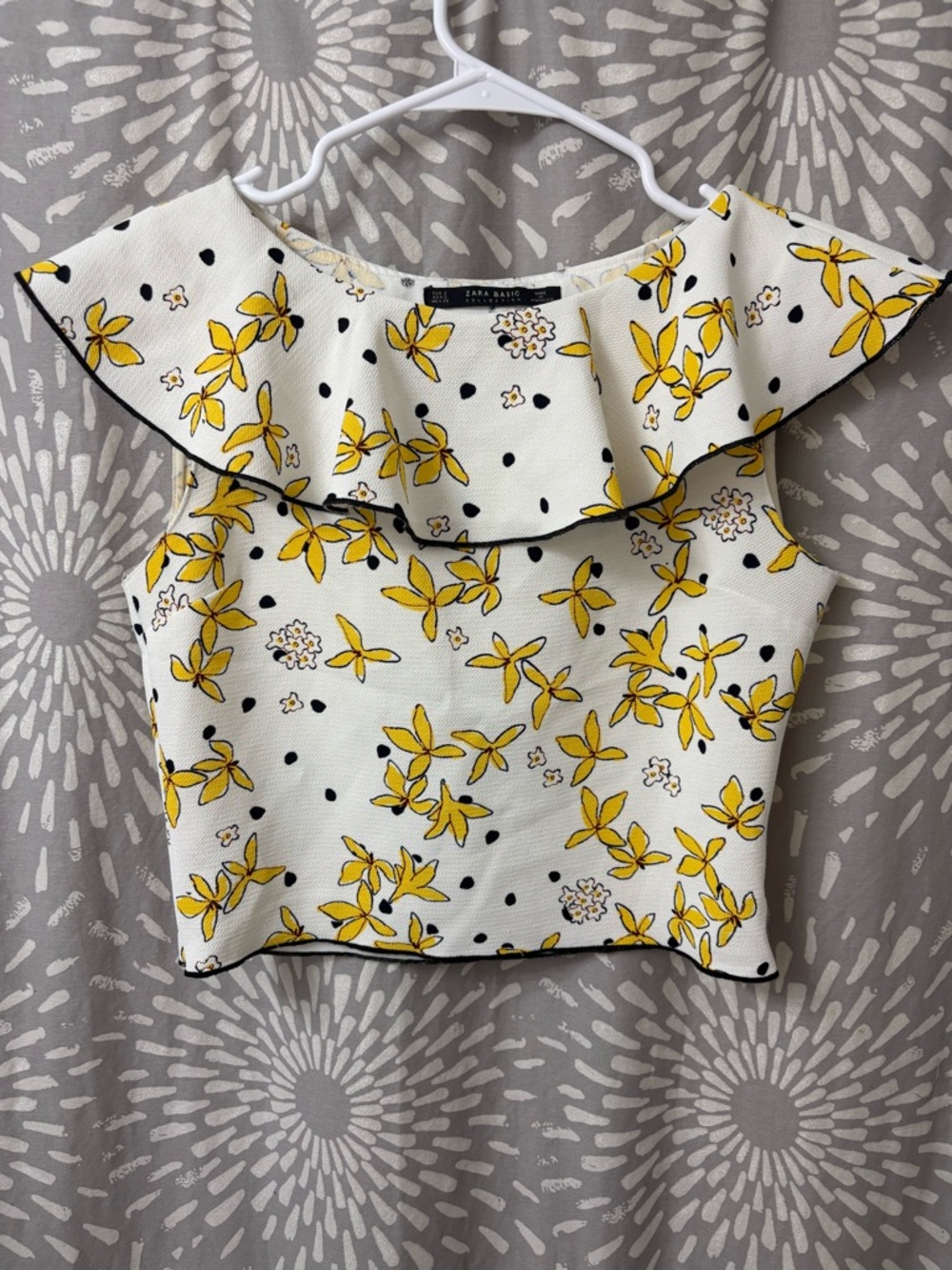 Zara Floral Cropped Blouse